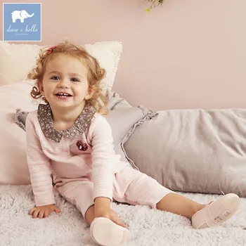 

DB5524 dave bella autumn new born baby girls cotton romper infant clothes girls cute romper baby 1 piece