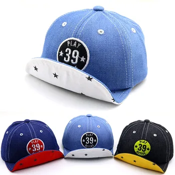 

Cowboy soft along baby baseball caps Round label 39 children's cuffed hat Spring new style Hip-hop cap newborn photography props