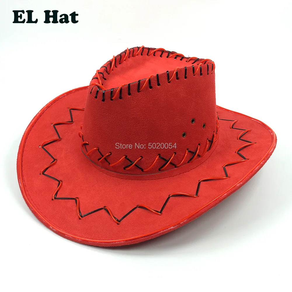 Классные Западные Ковбойские мигающие шляпы светящиеся вечерние декоративные светящиеся кепки для женщин и мужчин взрослых EL Wire светодиодный ковбойские шапки