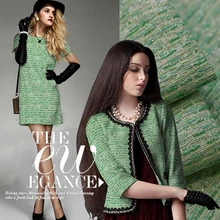 Итальянский импортный хлопковый материал подготовка небольшого ароматного пальто юбка платье зеленая ткань пальто