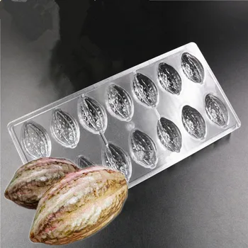 

14 cavities Cacau fruit nut form shaped hard Polycarbonate Chocolate Mould PC Candy Pasta Tools For Confectionery
