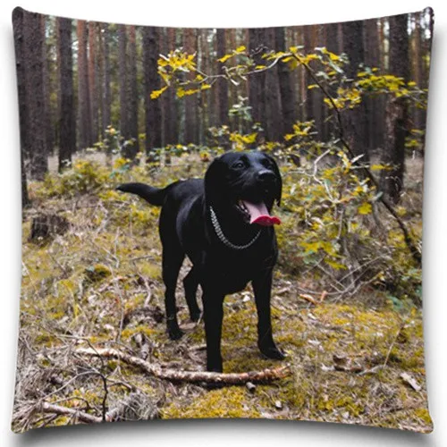 Black Labrador Excellent Quality Soft Cushion Covers Christmas Halloween Cotton Polyester Pillow Cases 5 size 9 style | Дом и сад