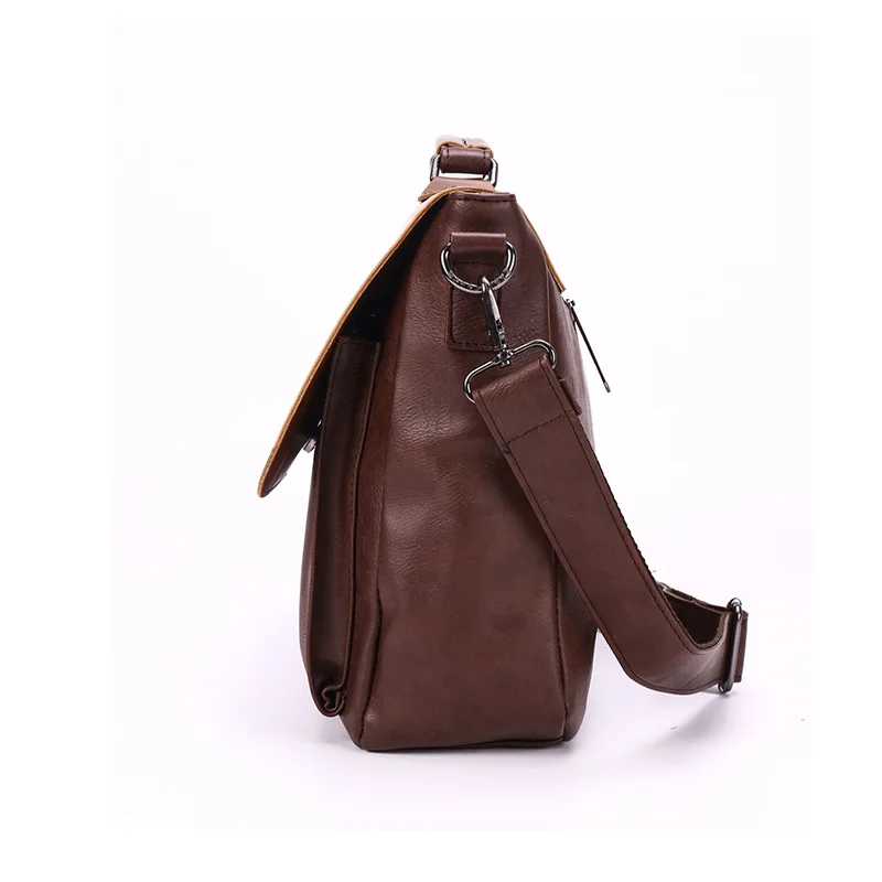Три коробки, брендовая модная Ретро Мужская сумка, деловая кожаная мужская сумка на плечо, высокое качество, чехол для работы, Большая мужская сумка через плечо
