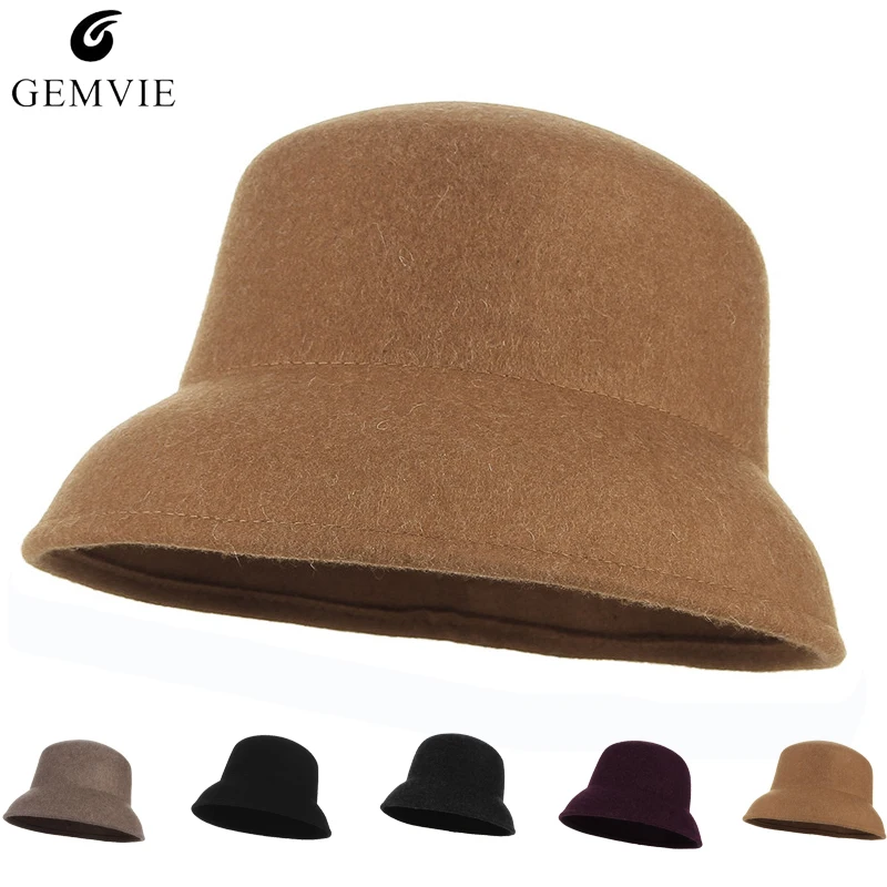 Fall Winter Women Hats Caps Elegant Bucket Hat Trendy Solid Color Soft