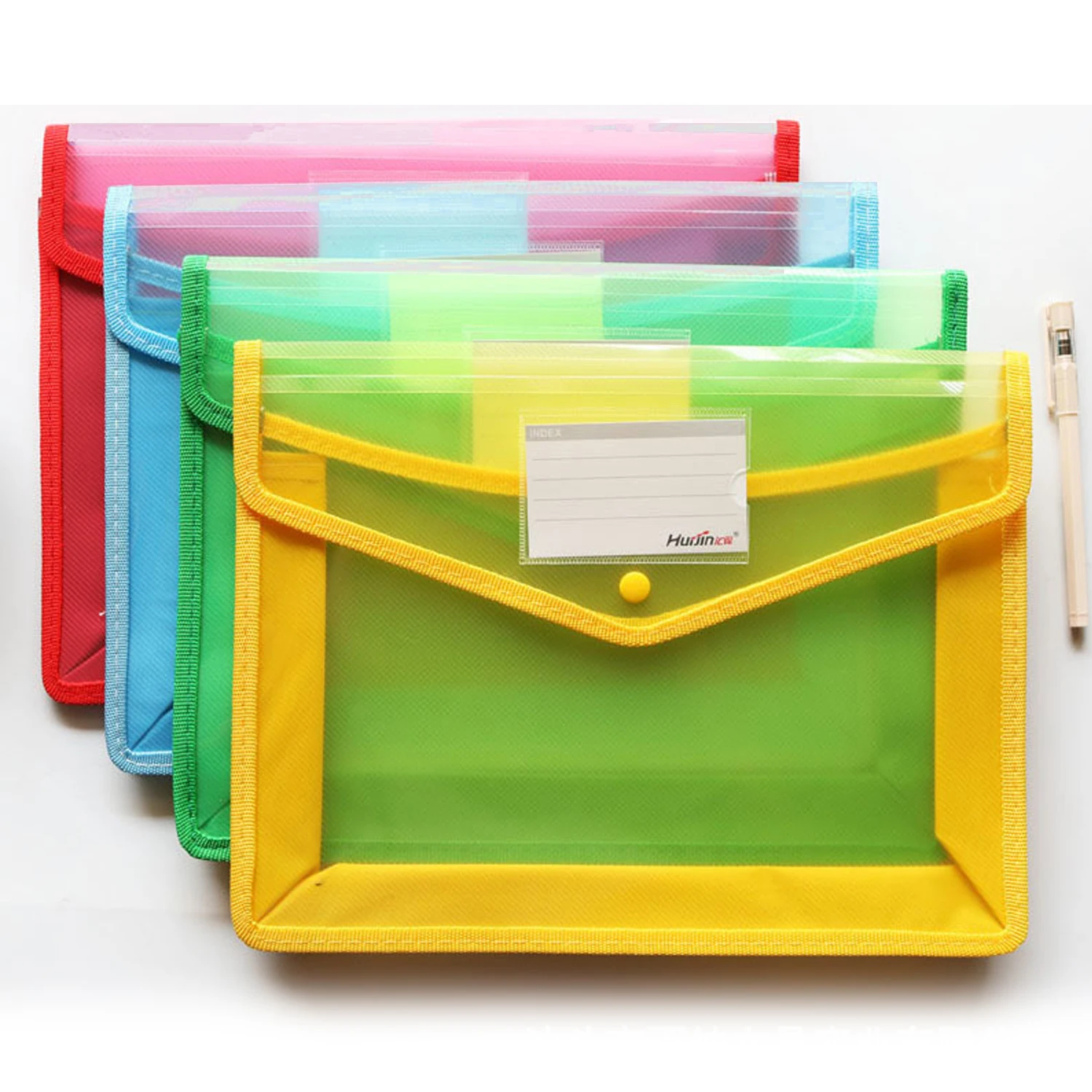 Stationery A4 File Folder Paper Holder Transparent Document Bag Pencil Case 