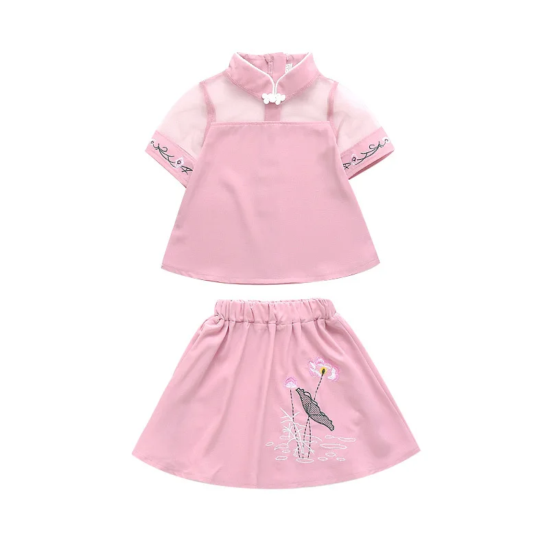 

2019 Hanfu girls suit summer and autumn new little girl princess dress China national wind two-piece children's Tang suit
