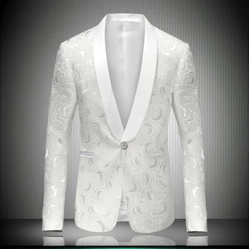 White Tuxedos Dress Mens Blazer Shawl Collar Jacket 2019 Party Wedding Blazers for Male Stage Wear Gentleman Suit Jacket 8660 White Tuxedos Dress Mens Blazer Shawl Collar Jacket 2019 Party Wedding Blazers for Male Stage Wear Gentleman Suit Jacket 8660