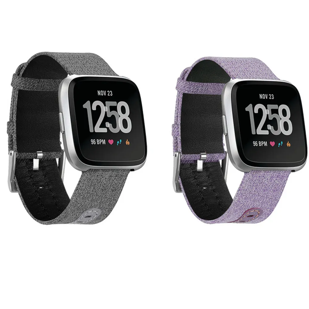 Release Woven Nylon Canvas Watchband Buckle Strap Wristband for Fitbit