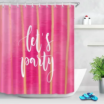 

Valentine Shower Curtain Letters Waterproof Water Repellent Bathroom Creative Extra Long Polyester Fabric For Bathtub Home Decor