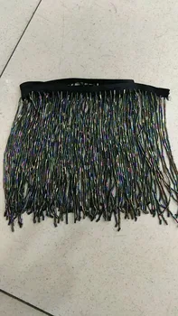 

Colourful beads fringe Tassel lace latin trimming lace 15cm width for decoration dance wedding dress/fashion designer