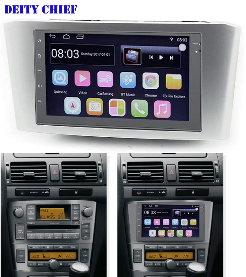 Top Android8.1 Car 7inch Radio 2din multimedia Player GPS Navigation DVR For Toyota Avensis 02-08 1