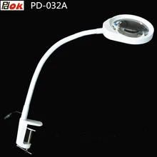 PD-032A Caliper Magnifier Adjustable Brightness LED Light to Enlarge 5x 8x 10x the Electronic Maintenance Nail Lamp Tool Flexarm