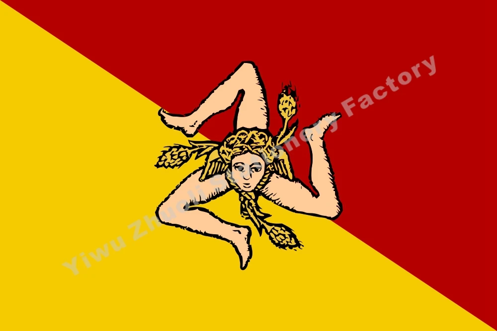 

Italy of the Sicily (revised) of Flag 150X90cm (3x5FT) 120g 100D Polyester Double Stitched High Quality Banner Free Shipping