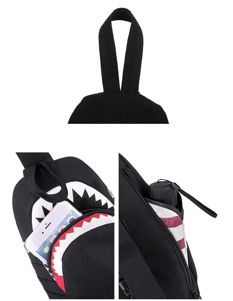 Anti Theft Backpack Men Women Oxford USB Charging Chest Bag Shark Night Reflection Design Teenager Single Shoulder Bag BP0219 (13)