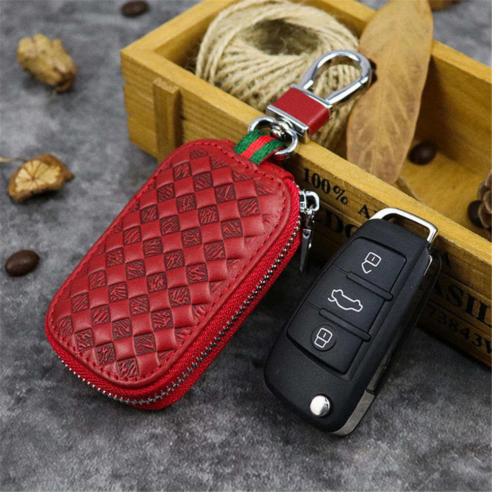 

ZYD-COOL Genuine Leather Women Key Wallet Male Car Key Bag Keys Holder Pattern Key Case Large Capacity Organizer Small Wallets