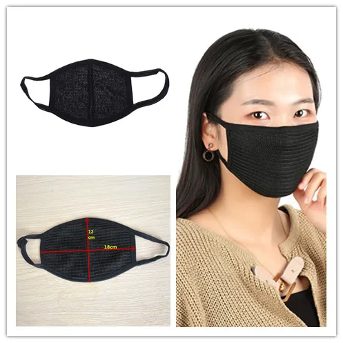 1PC Black Cotton Anti-dust Mask Unisex Outdoor Sports Cycling Wearing Windproof Warm Face Mouth Half Mask Wholesale