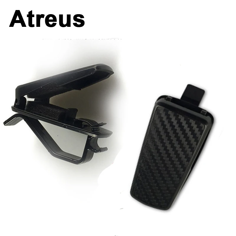 Atreus Car styling Carbon Sunglasses Card Holder Glasses Case Clip For