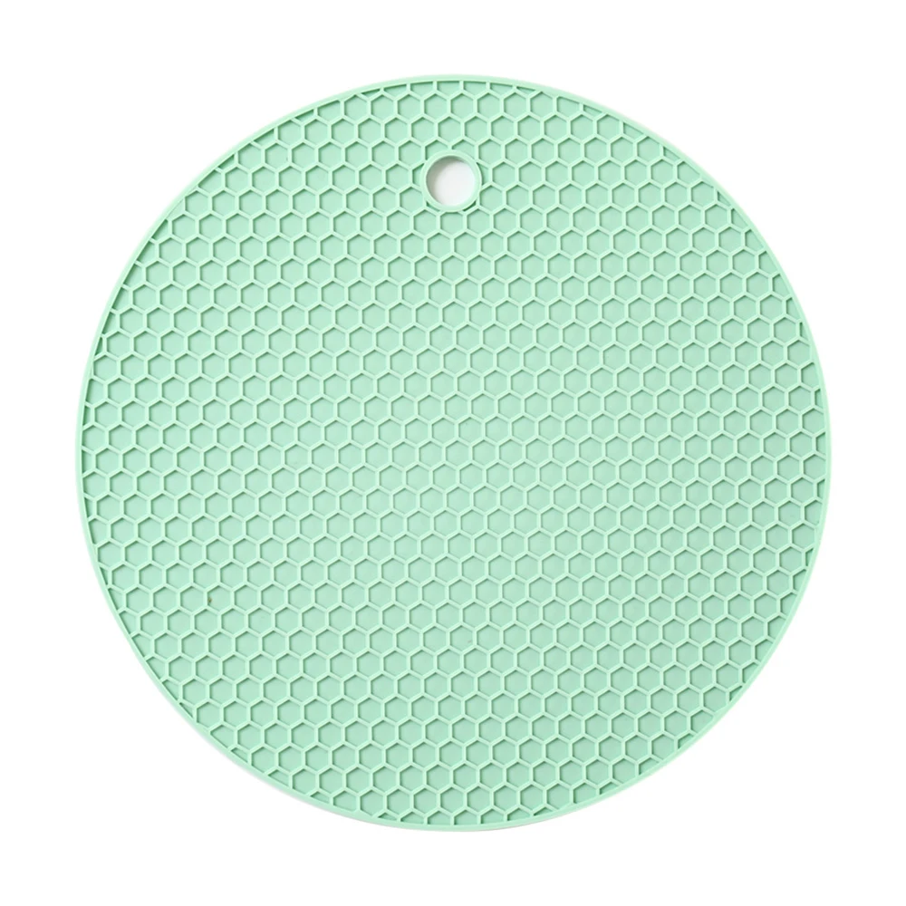 Лидер продаж Многофункциональная подставка 18 см круглый термостойкого Honeycomb силиконовый Coaster противоскользящие плоский электронагреватель Кухня инструменты - Цвет: green