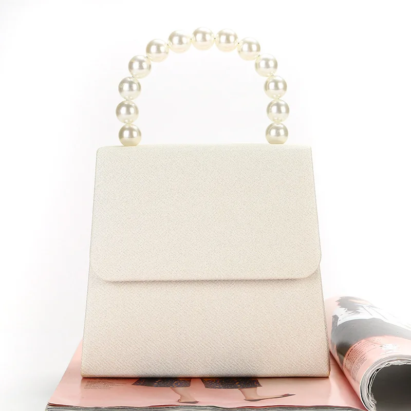 BENVICHED, простой дизайн, белая женская Повседневная вечерняя сумка, вечерние коктейльные сумочки, Сумочка на плечо с жемчужной цепочкой, свадебные сумочки B054