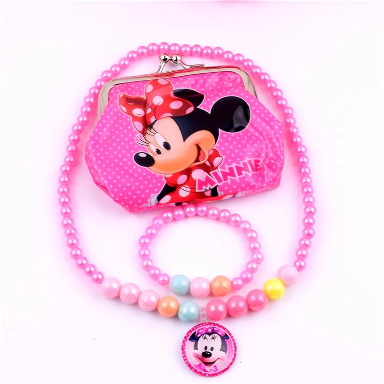 

Disney girl toy children frozen princess necklace girl purse set hairpin combination children's bracelet necklace girl gift