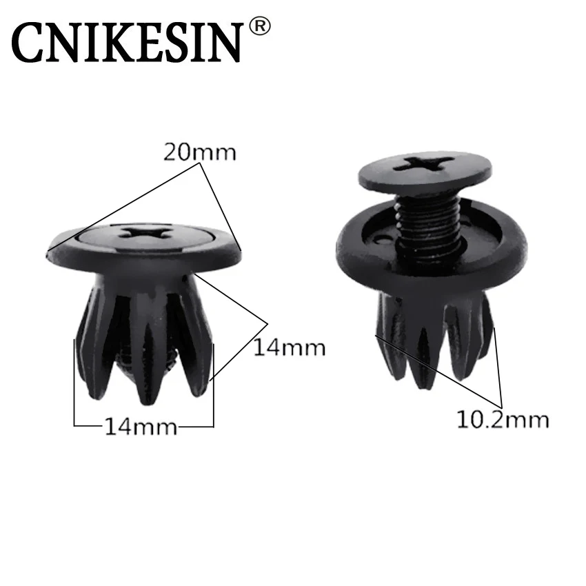 

CNIKESIN 100PCS Auto Fastener Car Universal 10mm Bumper Fastener Push Type Fixed Clamp Rivet for Ford Honda mileage Chery QQ