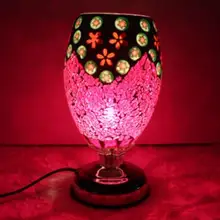 Свет доставки сложные настольные лампы Античная горелка плагин масло Свадьба Ретро ветер мозаика Арома настольная лампа DF86