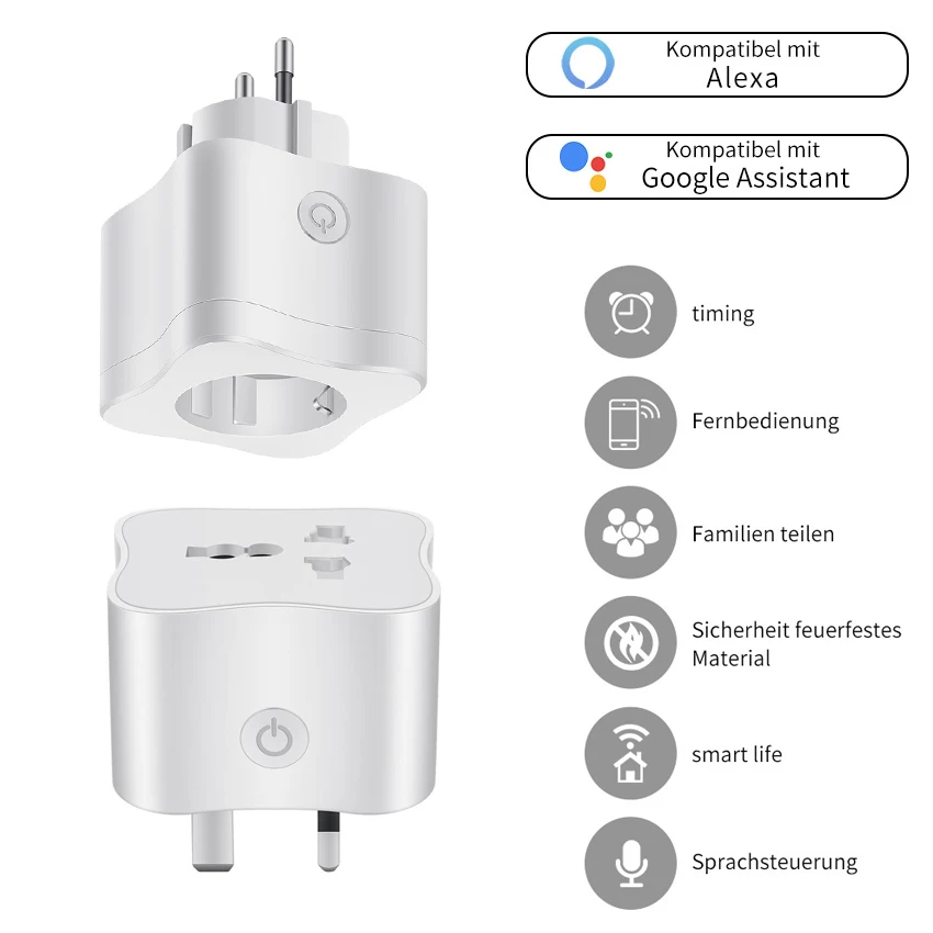 

Smart WiFi Plug Works with Alexa Google Home and IFTTTControl your Devices from Anywhere,EU/UK smart plug