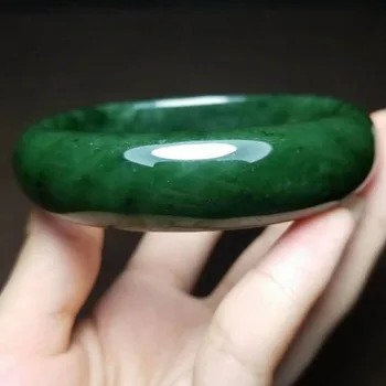 

H12#Russian material Hetian jade spinach green jasper chaise bracelet