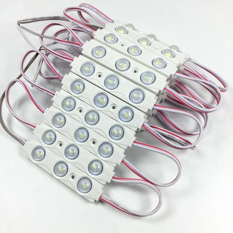 

Pure white DC12V SMD 2835 Injection molding module High Power 3 leds 1.8w large view angle 160 dgree Waterproof led sign