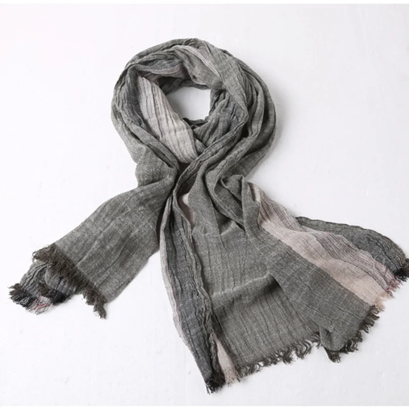 Men's Fashion New Cotton Linen British Style Scarf Men Casual Autumn