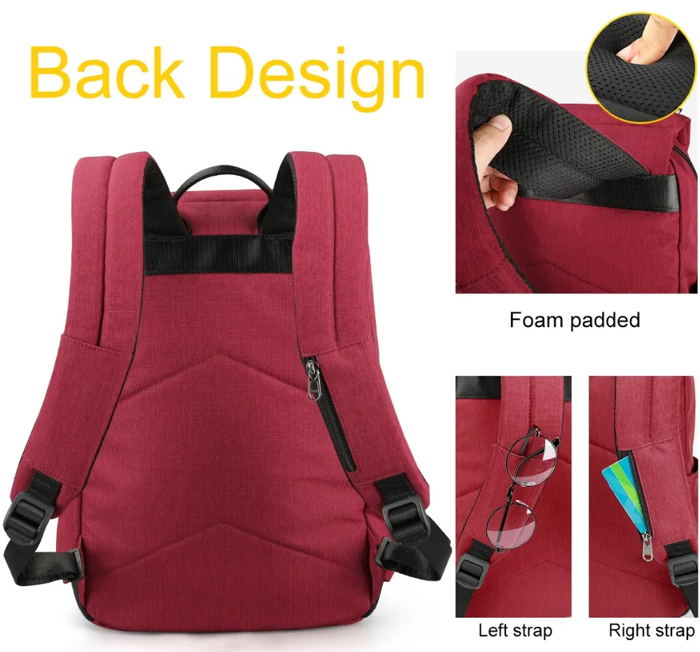 Tigernu de moda de la marca Slim mujeres de carga USB Mochila hombre 15,6 ordenador portátil Mochila escolar para los niños las niñas bolsa Mochila