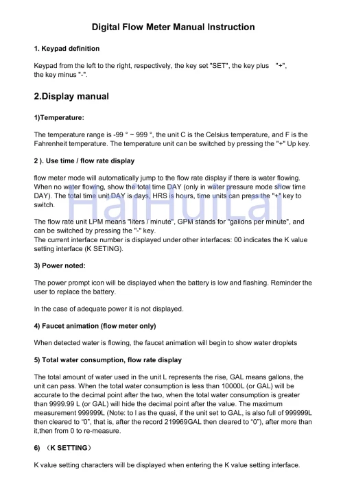 Digital flow meter manual instruction1-2