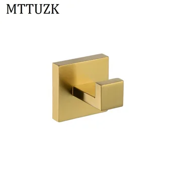 

MTTUZK 304 stainless steel Brushed Gold Robe hooks Kitchen single hooks living room wall hanging door rear hook for cap,coat