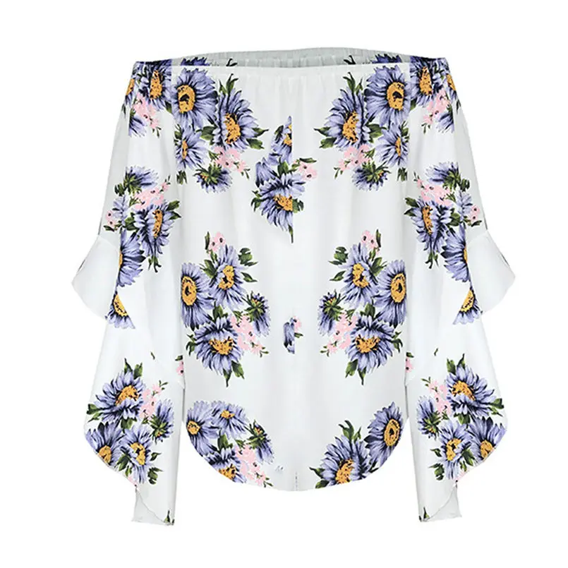 New Women Summer Plus Size Flower Print O-Neck Button Long Sleeve Linen Top T-Shirt Blouse Shirt Elegant Fashion New Tops #4R03 (28)