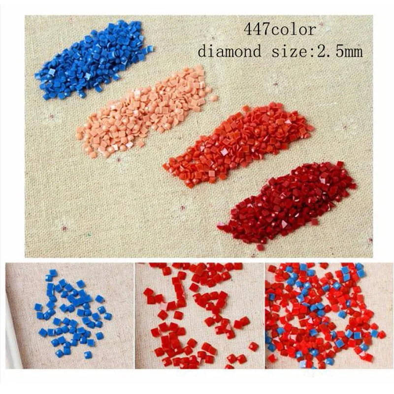 Diamond аксессуар для вышивки квадратные и круглые полимерные алмазы, 200-220 шт./пакет, 1,2-1,3 gram/bag, 447 Цвета YZ