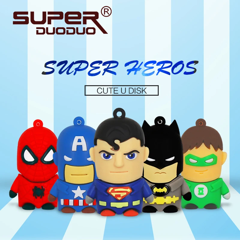 

Superman Cartoon usb flash drive 4GB 8GB 16GB pen drive 64GB flash USB Stick 32GB128GB pendrive memory stick for camera/pc
