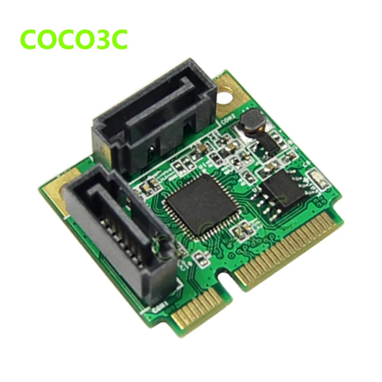  2 Ports SATA 30 mini PCIe Controller Karte mini PCI-e zu Dual SATA III 6 Gb konverter + halb- größe