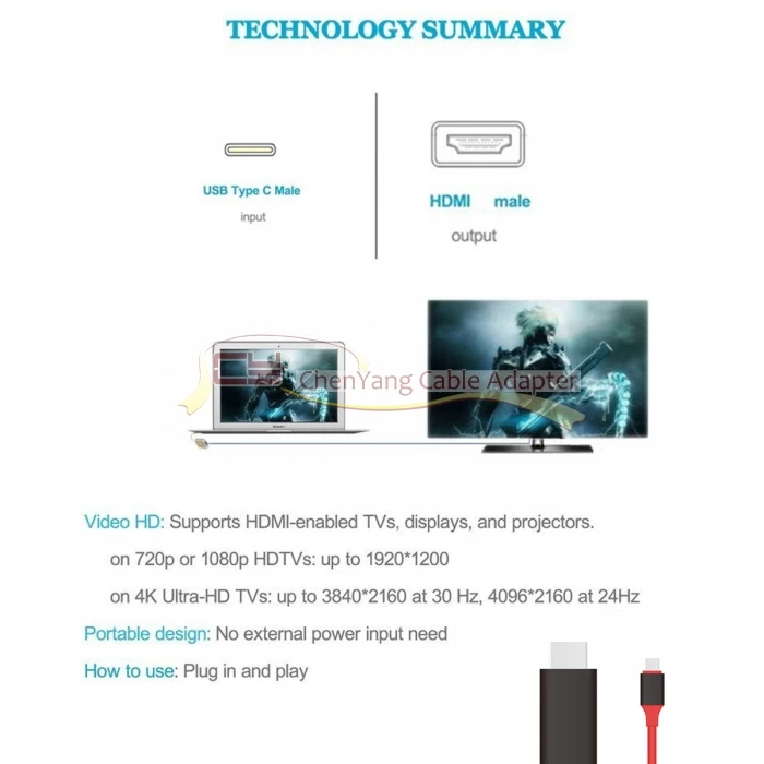 USB-C Тип C USB 3,1 к HDMI 4 k, 2 k HD кабель для ноутбуков и Galaxy S8& XPS13 2 м