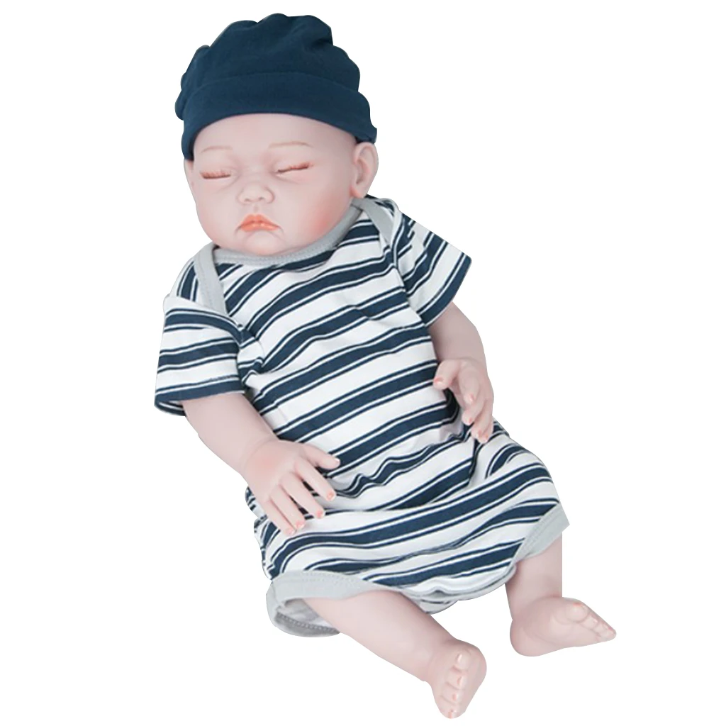 Realistic Infant Newborn Baby Boy Doll Handmade Baby Real Looking 20inch Reborn Infant Doll, Baby Boy Doll with Nursing Supplies