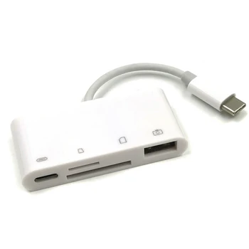 

4 in 1 USB -C Type C External Camera Card Reader to Type C PD Charging USB 2.0 SD/TF Card Reader Hub for Macbook Mobile Phone
