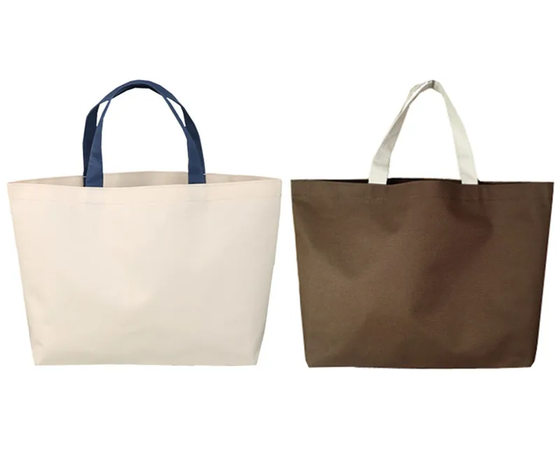 

Casual Cream Brown Solid Color Reusable Shopping Bags Women Tote Bag Eco Friendly Shopper Bag Handbag