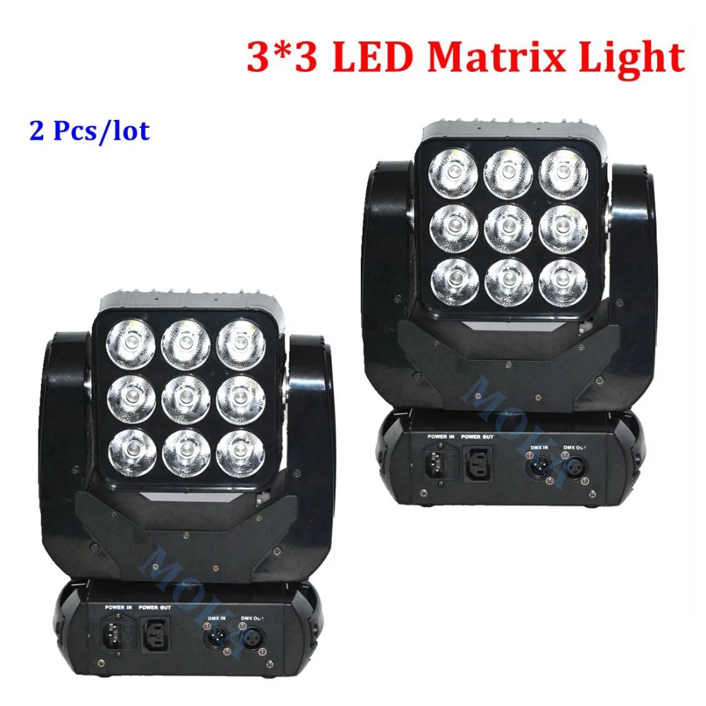 2 шт. 9x10 Вт Светодиодная матричная лампа Led Moving Head Wash Light RGB DJ оборудование для