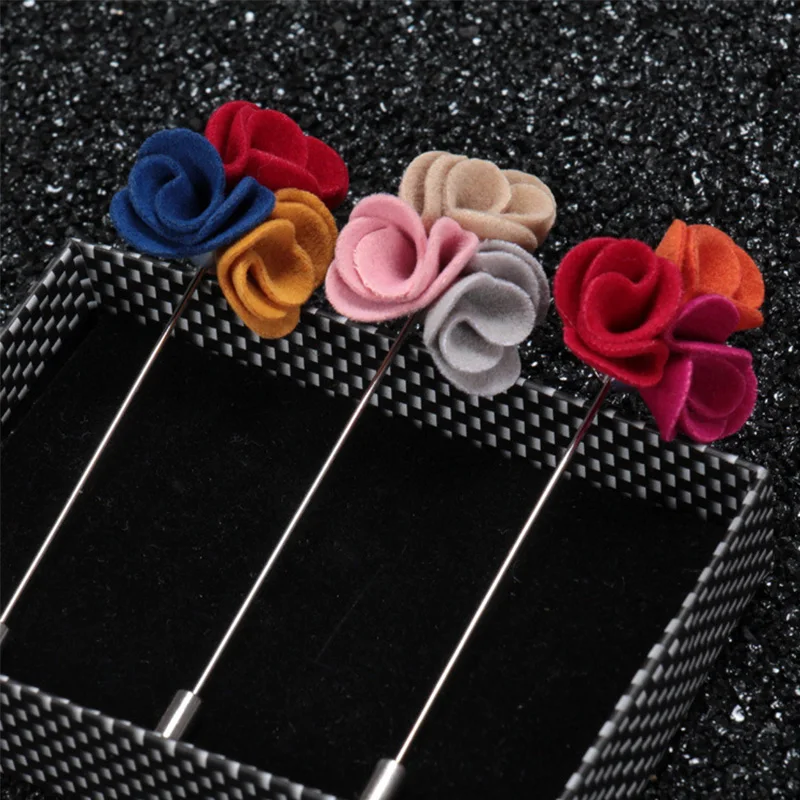 

Mdiger 50PCS/LOT Handmade Flower Brooches For Mens Suits Lapel Pin Brooches Popular Men's Corsage Boutonniere Lapel Pin Brooches