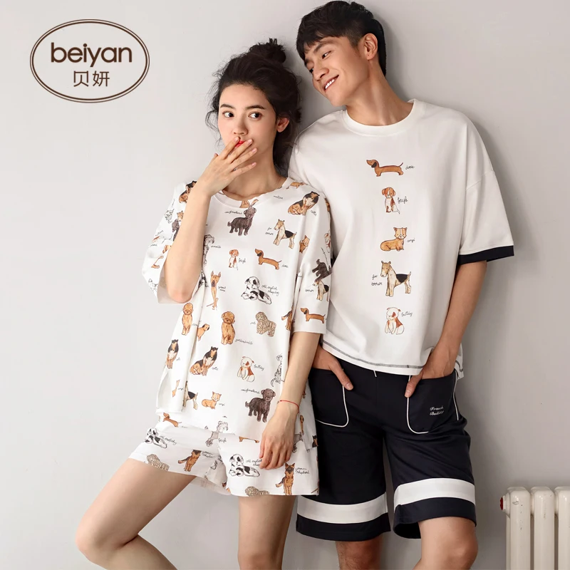 Женская пижама с рисунком из мультфильма парные пижамы для молодых влюбленных
