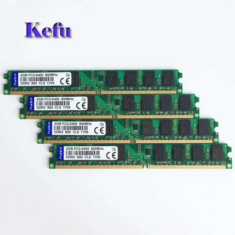 4 шт. 4x2 ГБ DDR2-800 PC2-6400 800 мГц 240PIN DIMM рабочего памяти Fit Intel материнская плата 2G RAM Non-Ecc низкой плотности