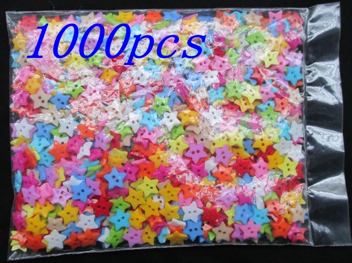 

1000 PCS melange pentagram shape buttons 12mm ABS material button scrapbooks 2271