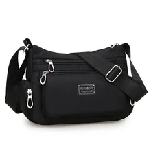 Модная женская сумка-мессенджер с шестью карманами, высокое качество, водонепроницаемая нейлоновая сумка, Большая вместительная сумка на плечо с несколькими карманами