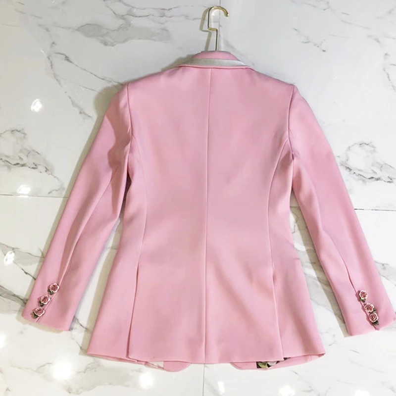 pfe Floral Futter Frauen Herbst Kleidung 2018 Runway Rosa Designer Langarm Winter Kn Outdoor Jacke Mode Mantel b67IfgyYv