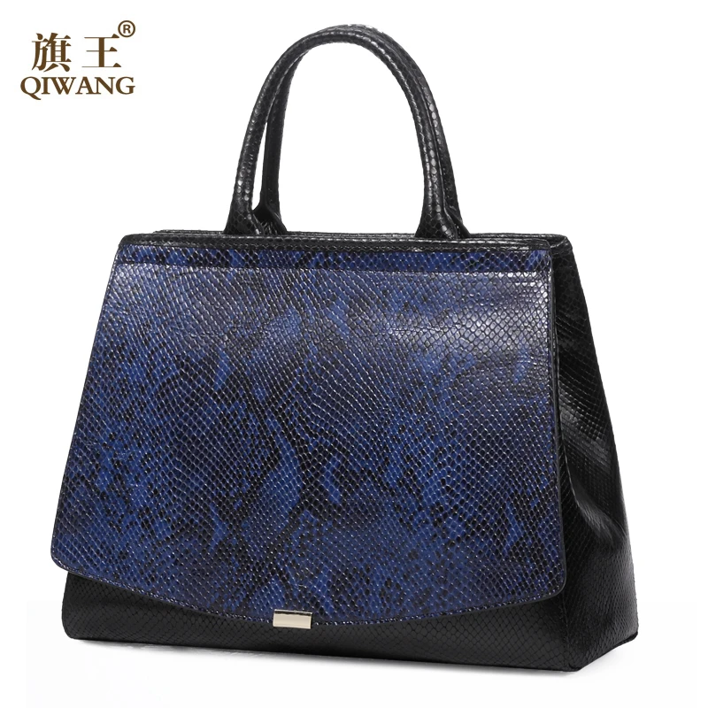 

100% Genuine Leather Python Pattern Brand Tote Bag Large Elegant Fashion Women Handbag Luxury Brand Bags Female