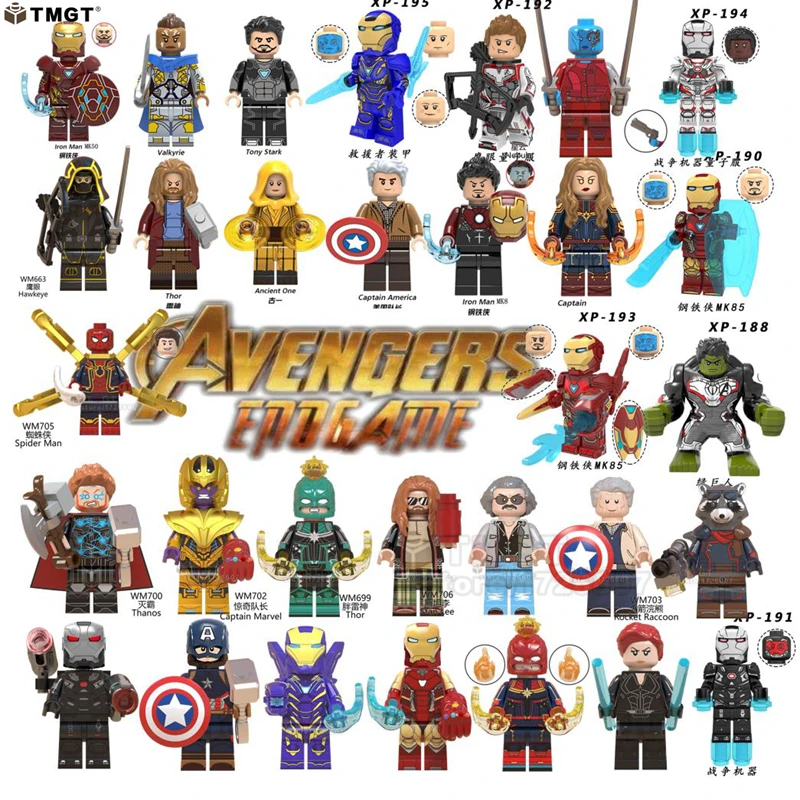 

Captain Marvel Avengers4 Endgame Iron Man Thor Hulk Rocket Raccoon Antman Nebula s Building Blocks Toys Children